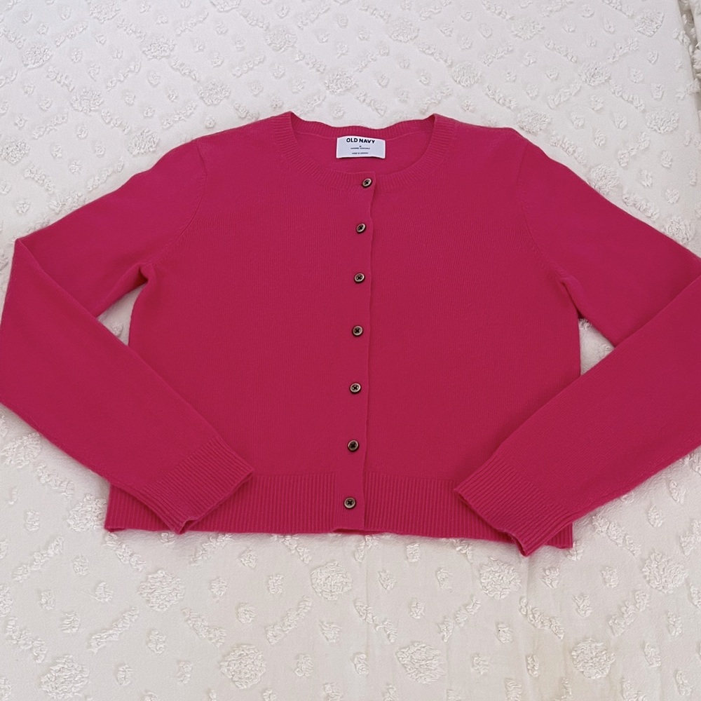 Fuscia Pink Cardigan Sweater